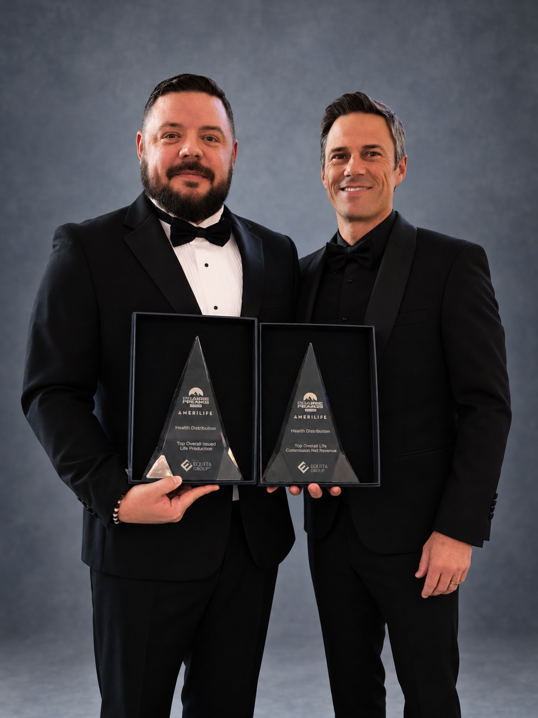 The Equita Group leadership with AmeriLife Prairie Peaks awards for Top Overall Issued Life Production and Top Overall Life Commission Net Revenue
